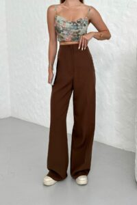 Pantalon à pince taille haute